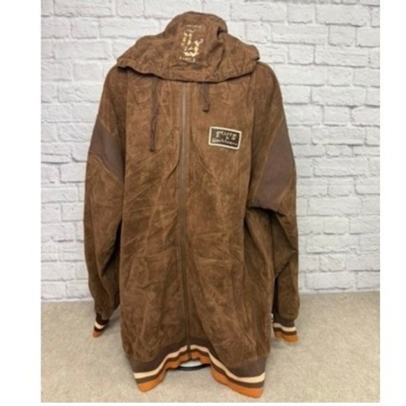 Vintage Fliers Yachtsmen's Brown Velour Zip Up Hoodie Jacket  2XL - Picture 4 of 11